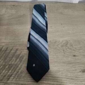 Vintage Lanvin Paris Neck‎ Tie Blue Striped Logo